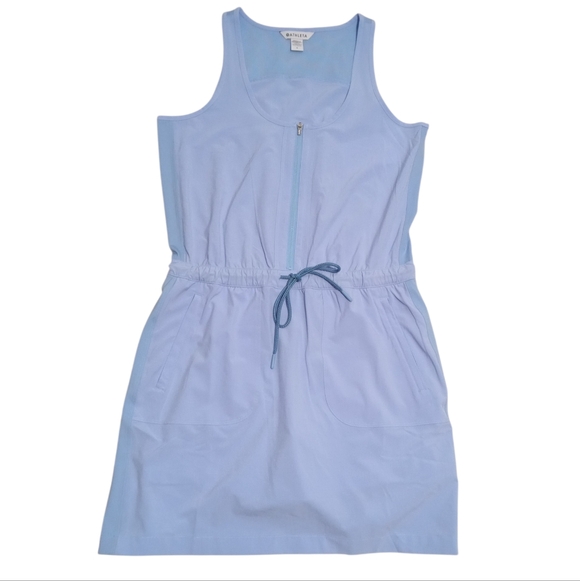 Athleta Expedition Skort Dress Zip Front Tie Waist Active Travel Dress Sz 6 - Picture 8 of 10